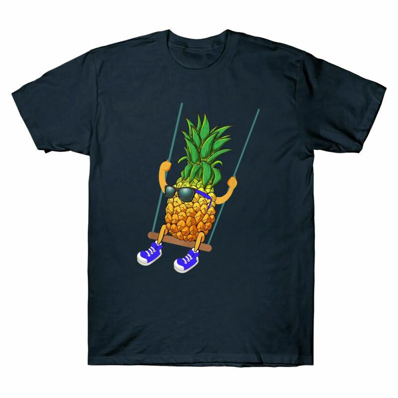 Gifts T-Shirt Novelty Swinging Unisex's Black Pineapple Tee Funny Graphic Swinger