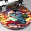 1pc Christmas Santa Cap Bulbasaur Anime Design Round Carpet - Office Chair Mat, Non-Slip Rug for Home Decor, Living Room