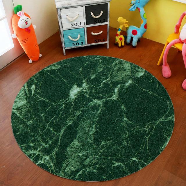 Marble Quicksand Round Carpet Living Room Office Chair Mat Computer Desk Mat Bedroom Decorative Mat Bedroom Coffee Table Mat