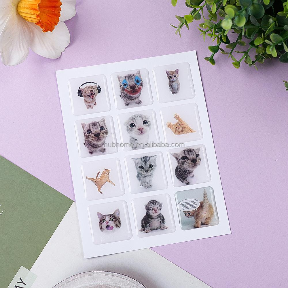 Wholesale Design High Quality Gel Epoxy Sticker Vinyl Waterproof 3D Dome Resin Label Mobile Phone Case Epoxy Resin Dome Sticker Customized size