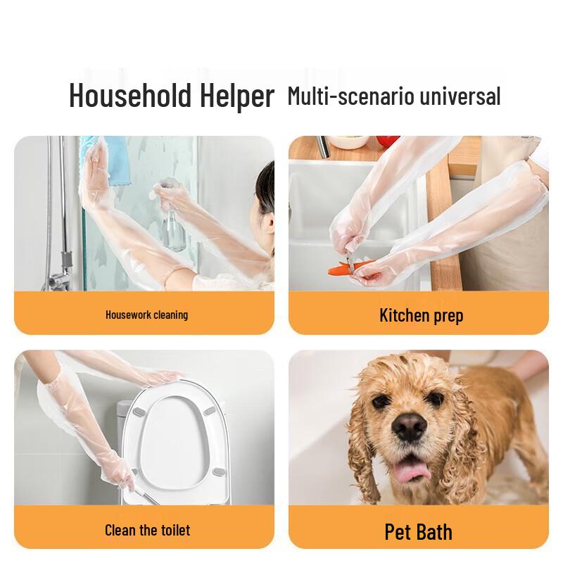 Meiliya Jednorazowe Rękawice PE z Długimi Ramionami