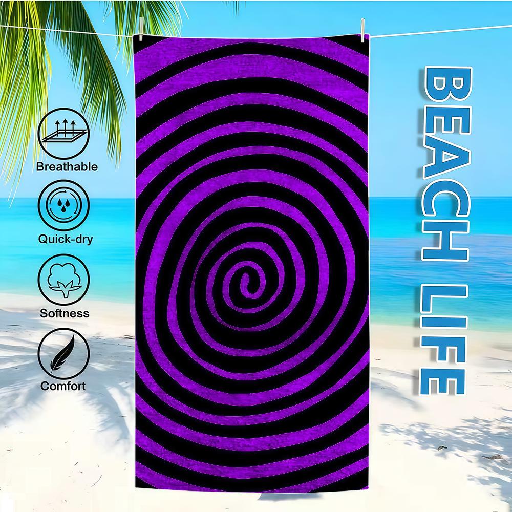 Towel Textile Bathrobe Colorful Beach Quick-Drying Lightweight Portable Camping Spiral Swim Pool Pattern Travel