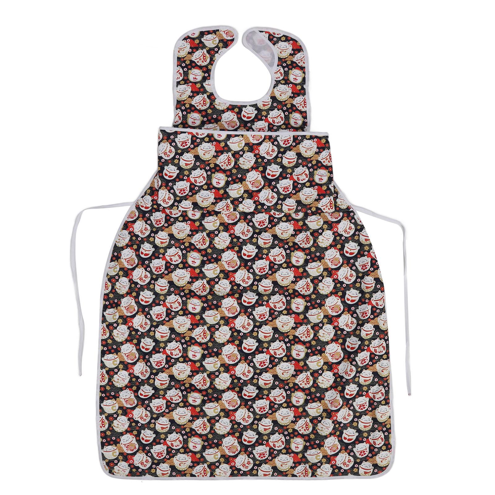 

Adult Long Bib Oversize Widen Reusable Waterproof Cartoon Washable Clothing Protector for Elderly Cat