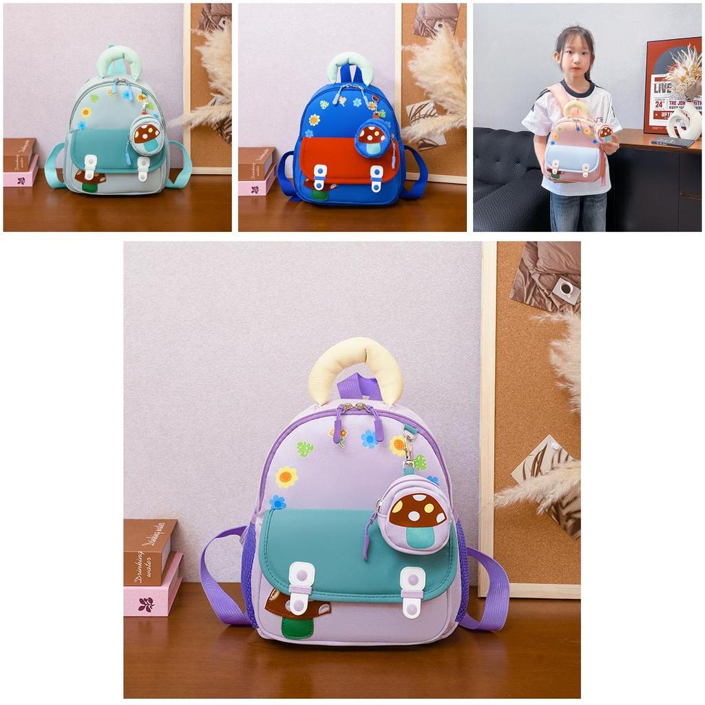 Small Mushroom Toddler Backpack For Boys Girls With Light Load Carrying And Durable Nylon Construction