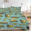Construction Vehicles Print 3Pcs Bedding Setduvet Cover With 2 Bedropillowcase Home Birthday Gift