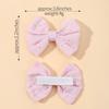 4Pcs/Set Lovely Cotton Bowknot Clips Safe Hairpins Girl Fresh Pastoral Hairclips Baby Hair Accessories Kids Print Hairgripe Gift
