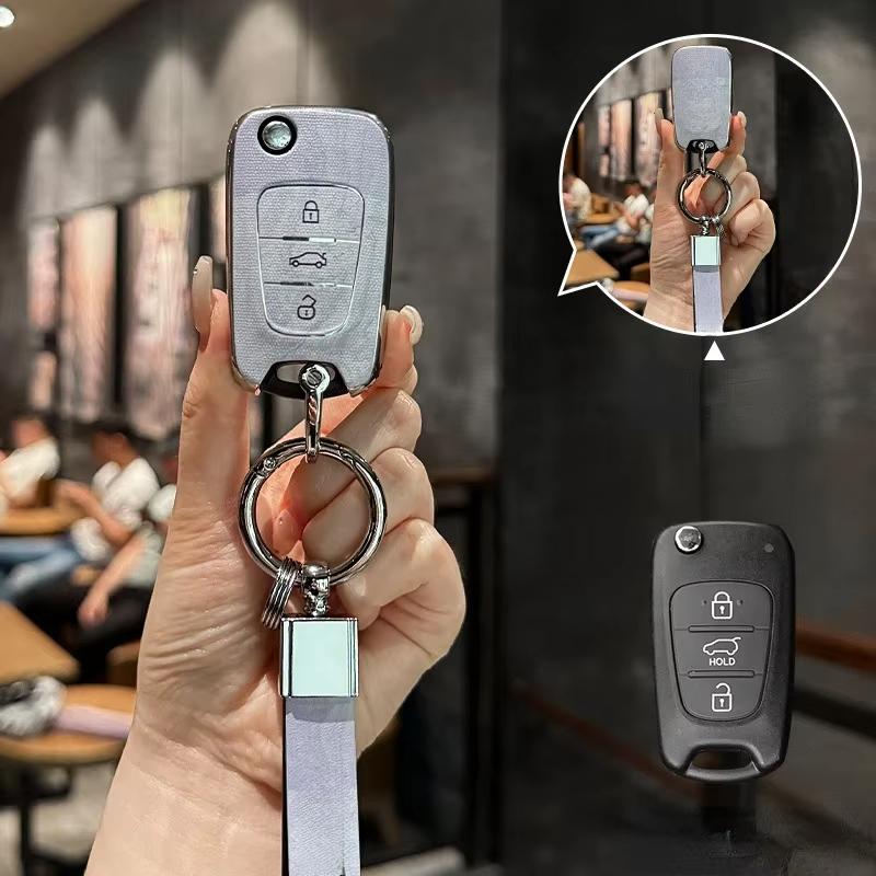 Suitable For Kia Tpu Key Cover Marble Pattern K3 Sportage R K5/K2Seltos Kx3 Car Key Full Package Protection Shell