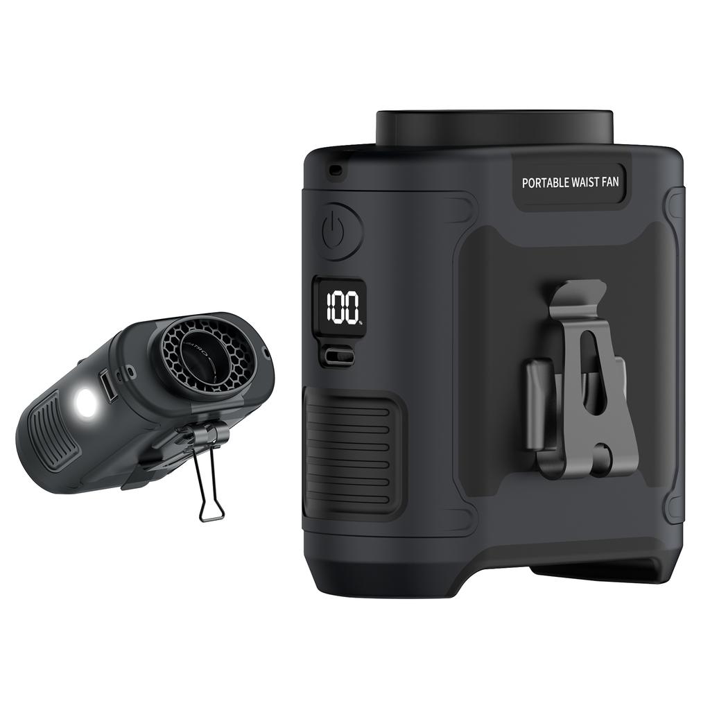 Socoolfan Hüftventilator Hängend Outdoor Tragbar Nackenventilator 5/10 Geschwindigkeiten Starker Wind für Sport Kurier Outdoor Arbeiten 10000/20000mAh