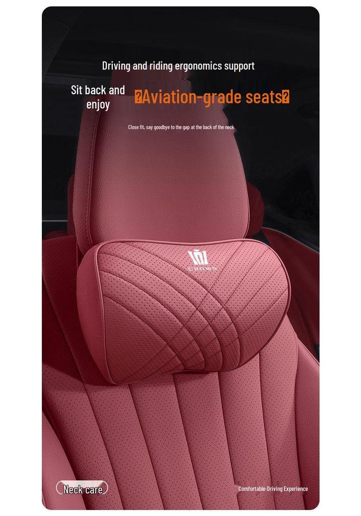 23 Crown Lu Fang Headrest & Lumbar Support Pillow for 12th-14th Gen Crown – Neck Protection Cushion Car Interior Accessory