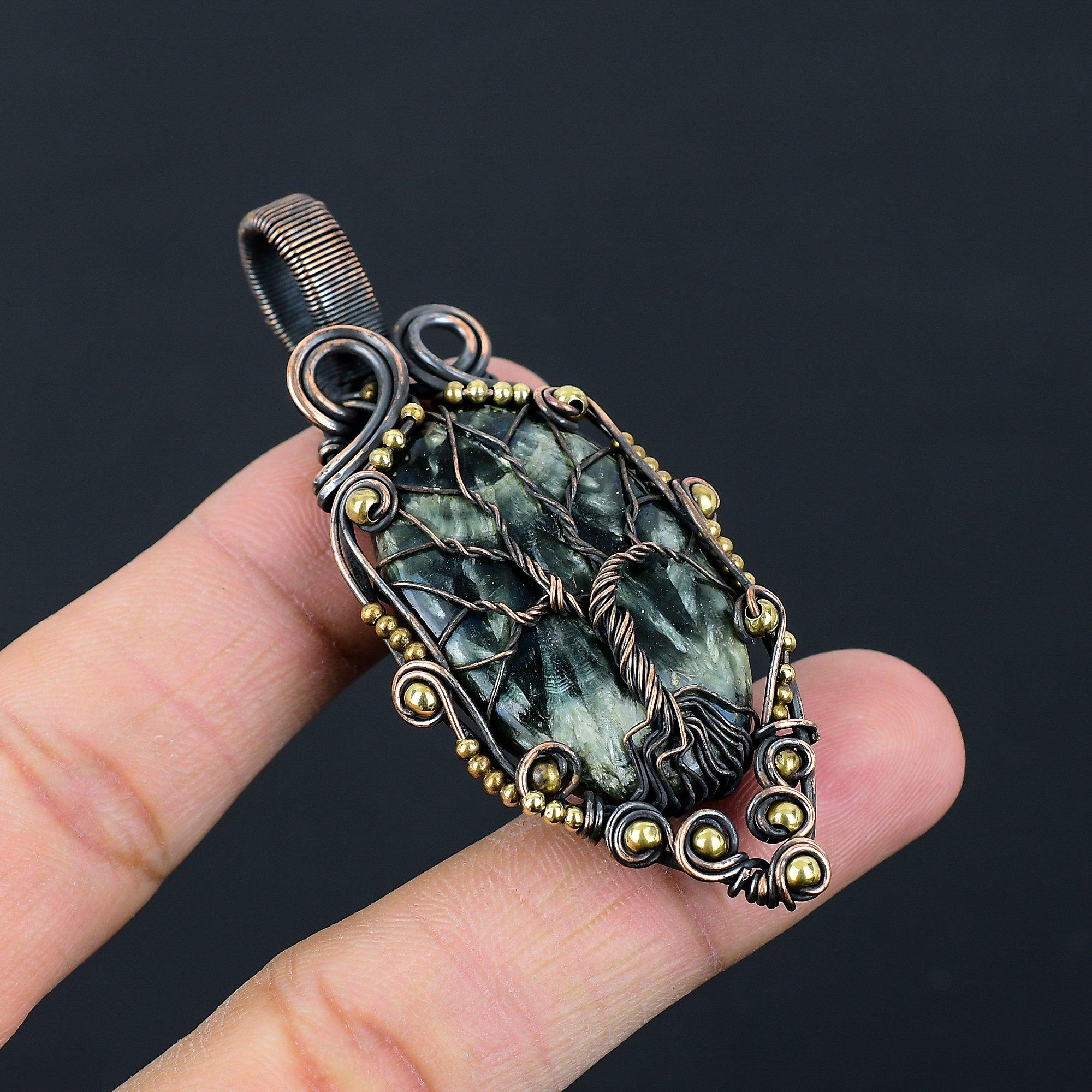 

Подвеска из драгоценного камня «Древо жизни» из чистой медной проволоки, обернутая ювелирными изделиями ручной работы