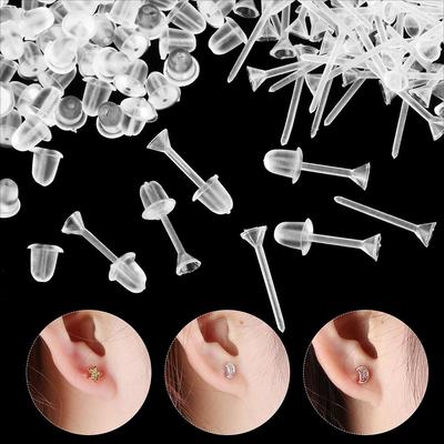 Transparente Schmuckteile Mode Stecker Ohrring Ohrstecker Muttern Ohrring-Rückseiten Gummi
