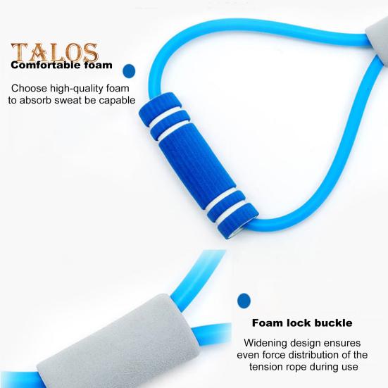 Figure 8 Fitness Resistance Band with Anti-slip Handle Portable Men Women Arm Shoulder Stretch Strength Training Exercise Elastic Strap Tension Rope