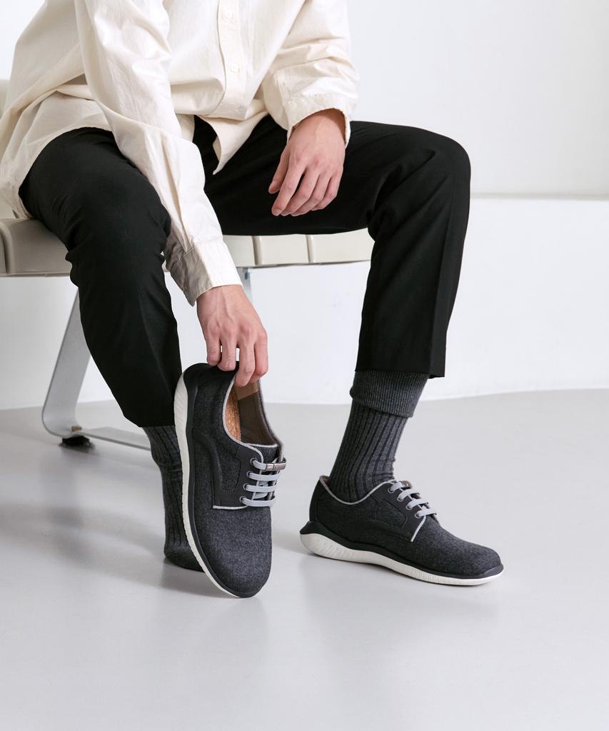 Ksns Urban Trek Wool Rib, Dark Grey - Barefoot Shoes [Men'S]