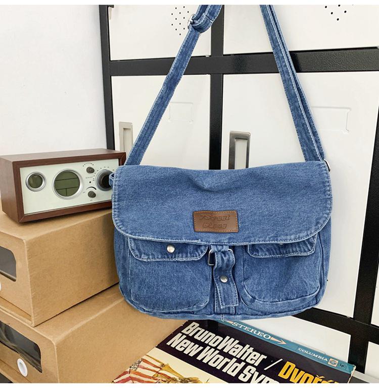 2023 Summer Hong Kong Style Versatile Denim Crossbody Bag for Women - Japanese & Korean Student Fashion