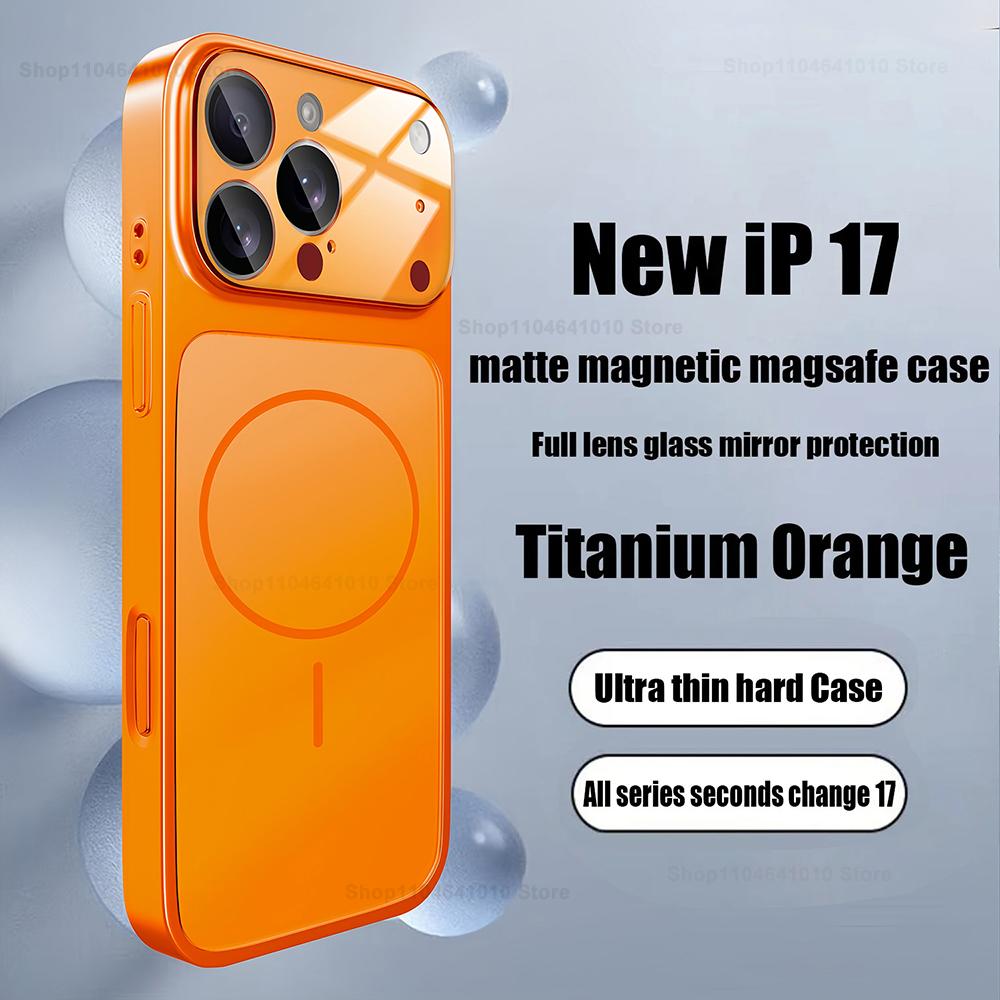Official Matte Nano Glass Armor Case For iPhone 17 16 15 14 13 Pro Max 17Pro Air For Magsafe Wireless Charge Magnetic Hard Cover