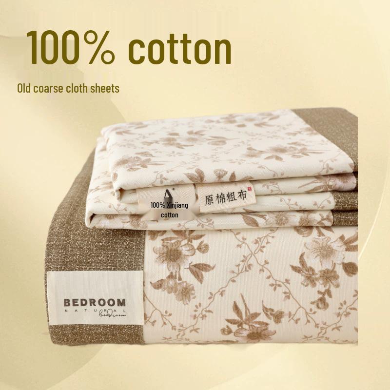 A-Class 100% Cotton Coarse Cloth Soft Bed Sheet for All Seasons