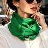 French Style Magnetic Buckle Scarf Magnet Clasp Silk Scarf Elegant Neck Scarf  Autumn