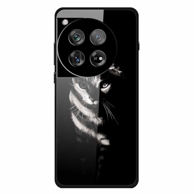 For Oneplus 12 12R Case Tempered Glass Luxury Hard Back Cover for Oneplus 12 12RCases Space Soft Bumpers for One Plus 12 5G Wolf