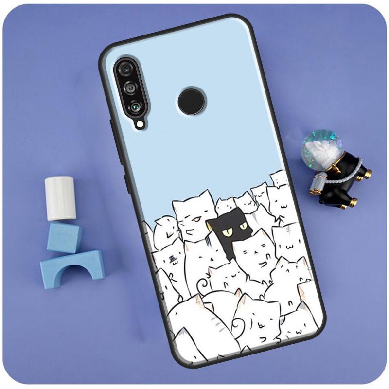 Süße Cartoon-Katze für Huawei Nova Y70 Y60 Y90 Y61 Y91 Nova 9 10 SE 11 Pro 5T 11i 8i 3i P20 P30 P40 Lite Hülle