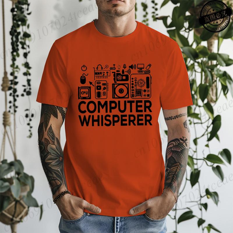 Computer Whisperer IT Tech T-Shirts,Computer Nerd Engineer Shirt,Science T-Shirts,Men's Tee Tops Clothing Short Sleeve Clothes