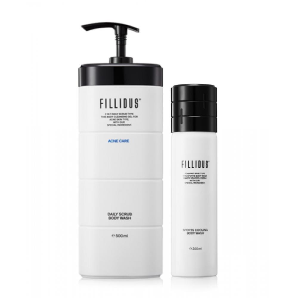 Fillidus Daily Scrub Body Wash 500ml + Sports Cooling Body Wash 200ml none