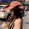 Large Brim Fisherman Cap Breathable Western Cowboy Hat Casual Vintage Sun Protection Travel Basin Hat Strap Camping Bucket Hat