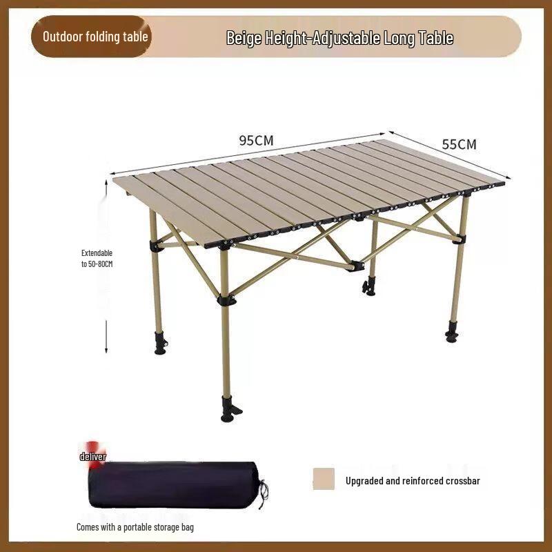 OEING Adjustable Outdoor Folding Roll-Up Table