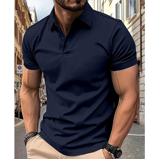 Men's Summer Solid Color Top Popular Fashion Short Sleeves Slim Fit European and American Short Sleeves