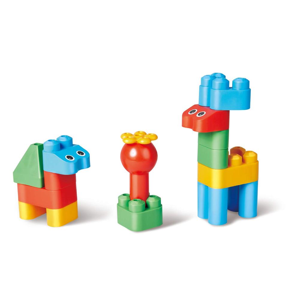 PolyM 760007 Washable Building Blocks Town 50 Pieces Set,