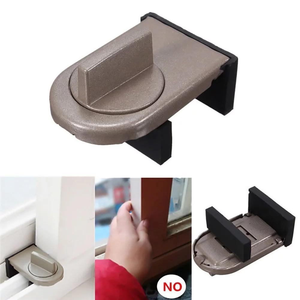 Alloy Aluminum Sliding Door And Window Safety Lock Sliding Sash Stopper Cabinet Locks Straps Security Anti-Theft Lock