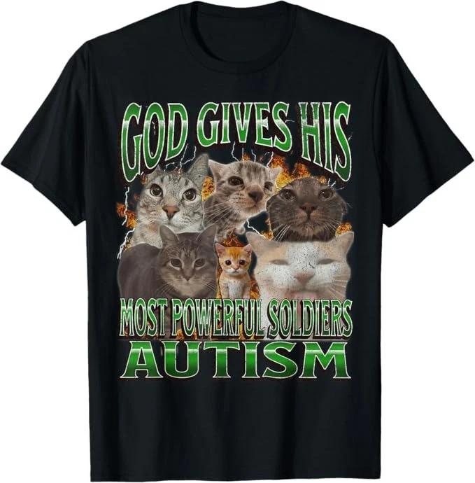 Unisex Adult Funny Graphic God Gives His Most Powerful Soldiers Aut... L
