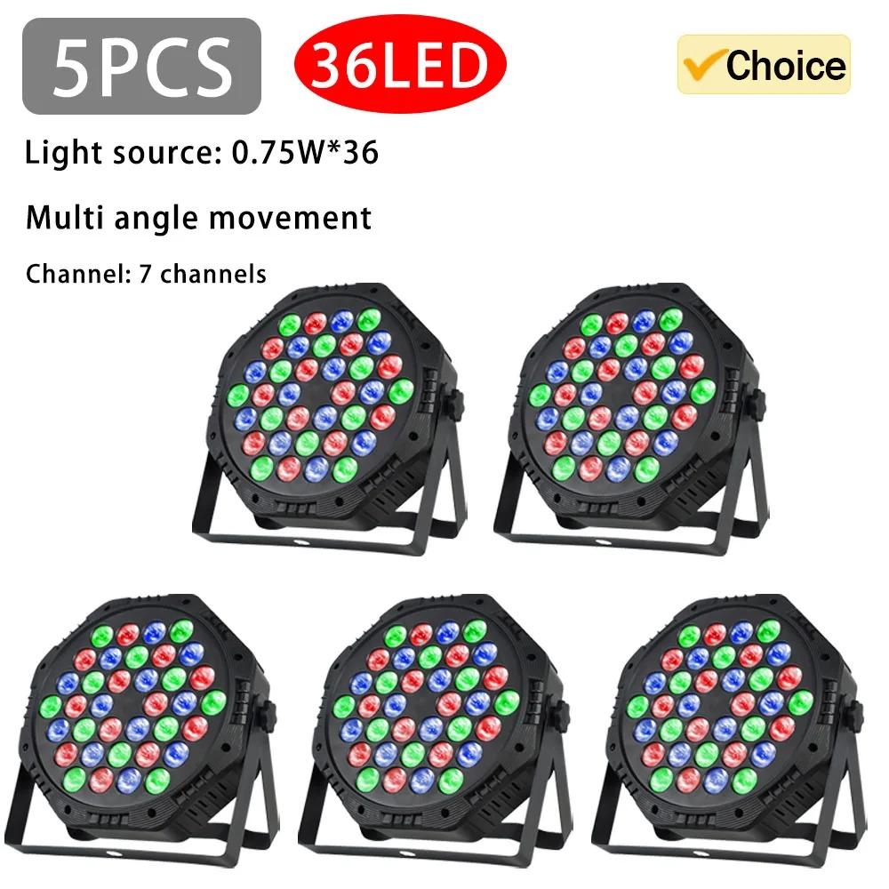 1/5/10PCS LED Colorful Dyeing Stage Lights 0.75W*36 Full Color Remote Control Lamp Wedding Par Performance Surface Light Flash
