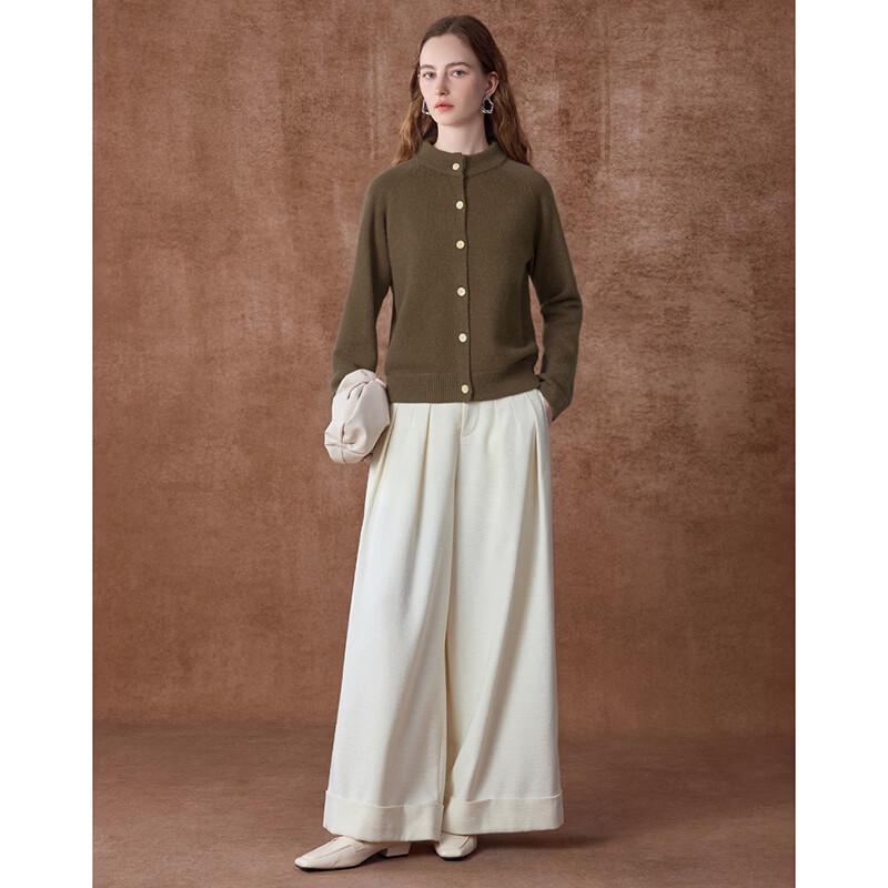 Women's French Stand-Up Collar Lambswool Knit Sweater