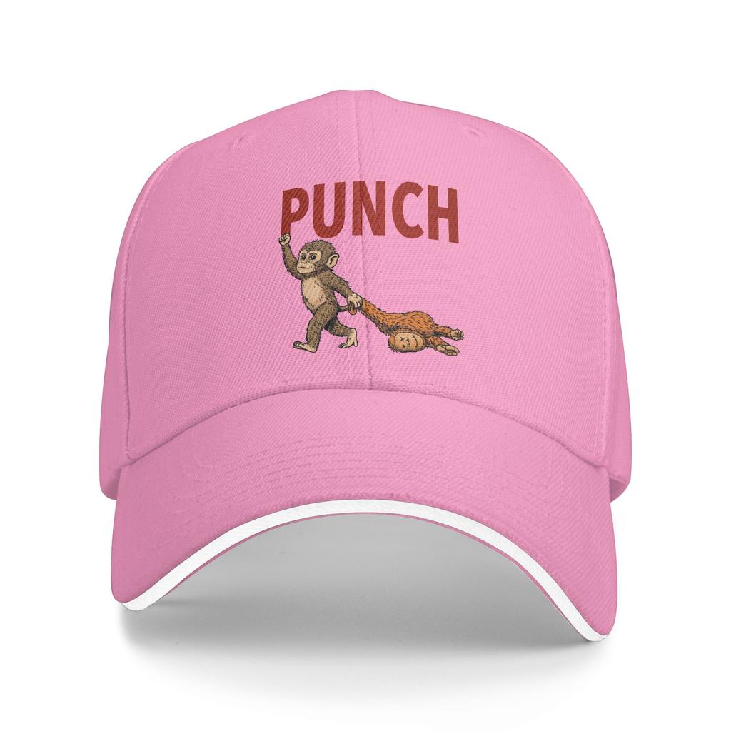 Summer Punch the monkey when life gets you down punch back Baseball Cap Hippie y2k Retro Print Sun Trucker Hat Men Baseball Caps