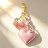 PU Leather Cherry Bag Charm Hearth Design Leather Heart Pendant Cute Cute Car Decor  Car Keys