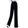Golden Velvet High-Waisted Straight-Leg Pants - Women's Autumn/Winter 2025 Collection