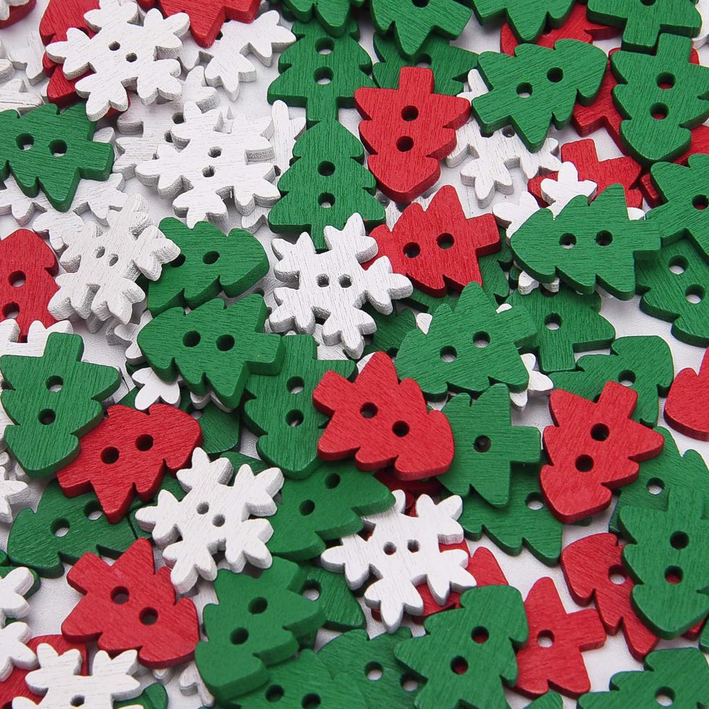 20mm White Wooden Snowflake Decorations for Christmas Trees