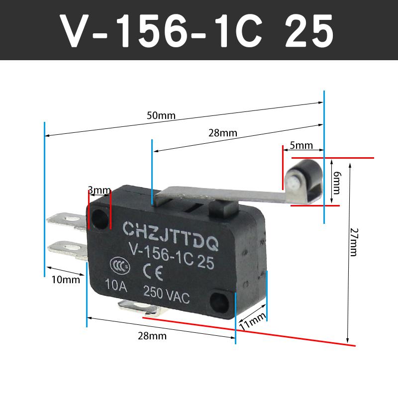V-Series Limit Micro Switch: V-15, V-152, V-153, V-154, V-155, V-156-1C25