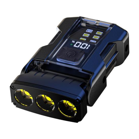 

Налобный фонарь-клипса с цифровым дисплеем, водонепроницаемый, с регулируемыми режимами, USB-перезаряжаемый, мини-аварийный фонарик, магнитный, портативный, клипса для кепки, налобный фонарь чёрный