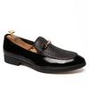 Fashion Fashion men's loafers Shining trendy designer styles Leisure Business Outdoor Street Classic black flat leather shoes Slip on