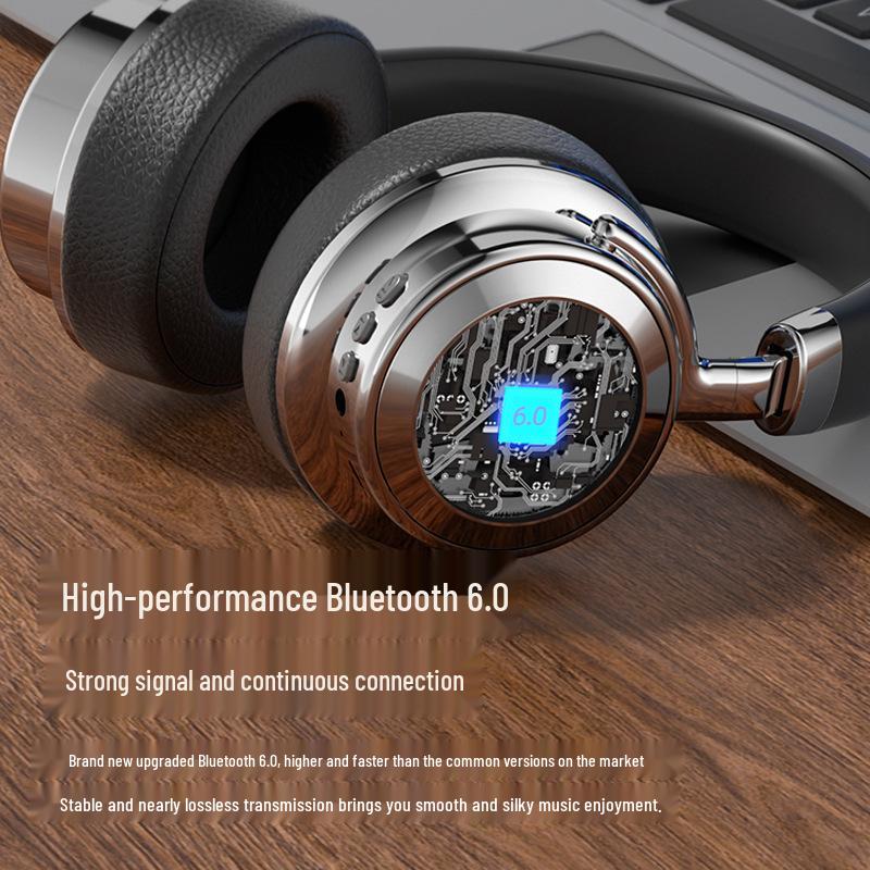 Retro Style Bluetooth 6.0 Over-Ear Wireless Headset with Microphone for Sports Fashion
