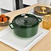Staub Pico Cocotte Round, Basil Green, 28cm, Large, Double-Handled Cast Iron Enamel Pot, Induction Compatible [Official Japanese Product] La Cocotte R