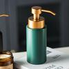 Kreative zylindrische Keramik-Lotionflasche Hotel-Badezimmer Tragbare Shampoo-Flasche Goldener Pressseifenspender Badezimmerzubehör