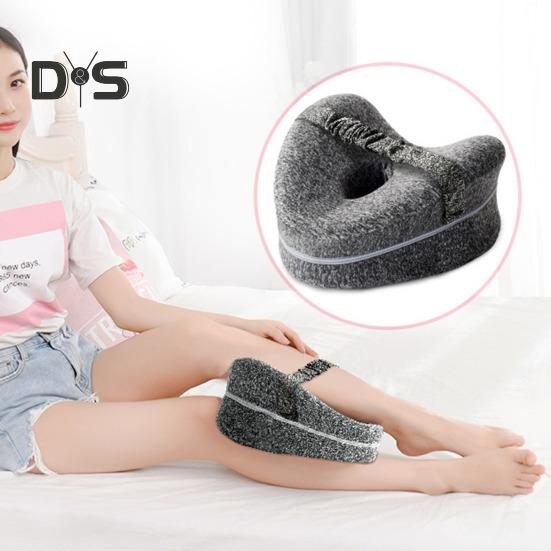 Leg Knee Pillow Memory Foam Leg Pillow with Elastic Strap Ergonomic Knee Cushion with Washable Cover for Side Sleepers Soothing Pain Relief