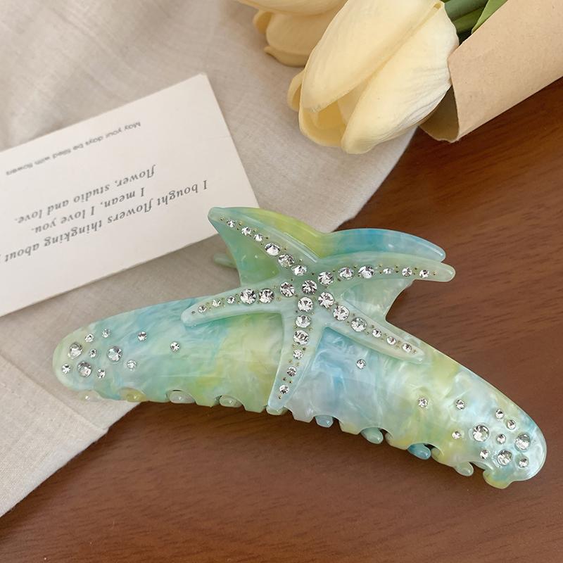 

Заколка для волос в виде морской звезды для женщин, ацетатная заколка-коготь, украшения для отпуска, заколка для волос, модные заколки-коготь, аксессуары для волос