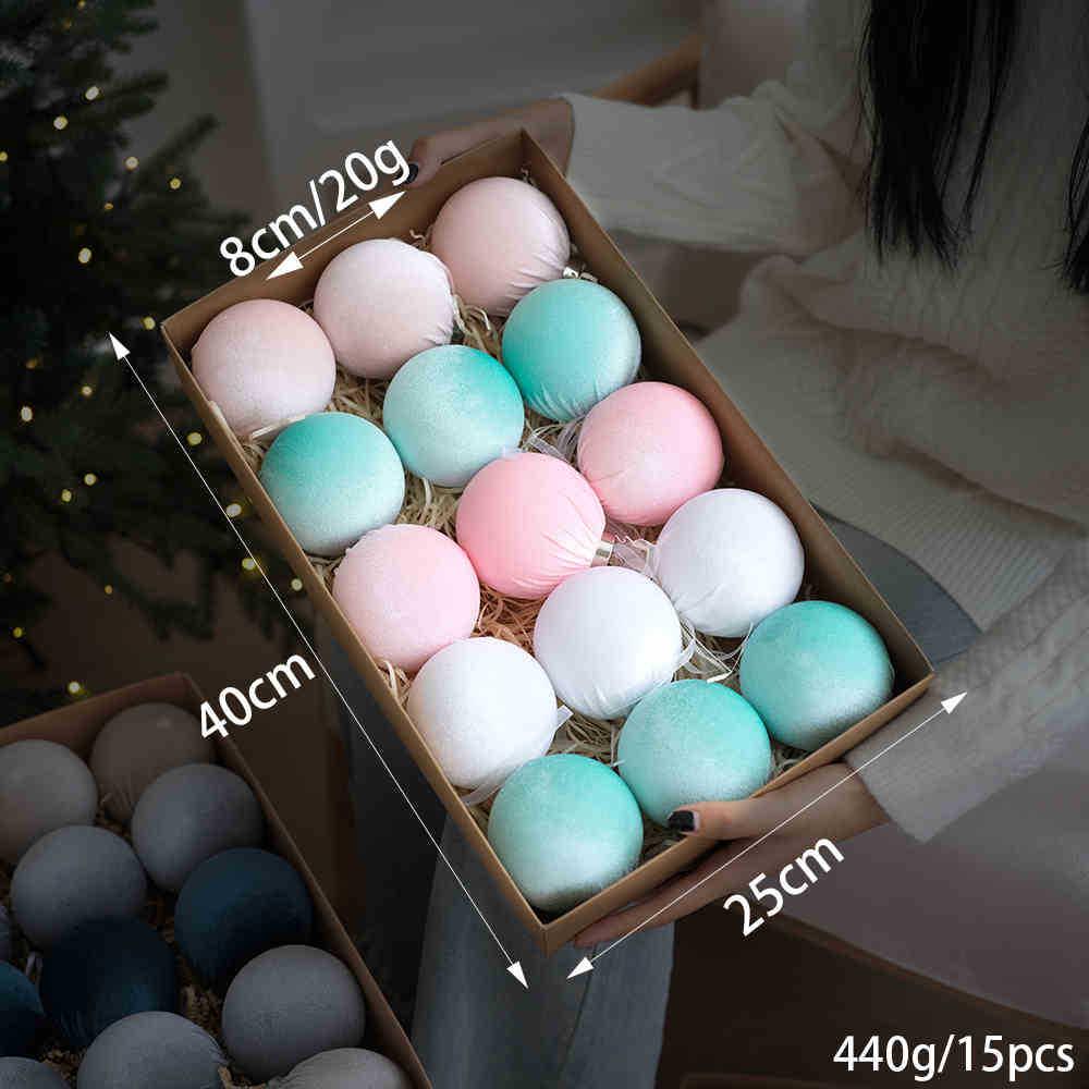 Fabric-Wrapped Christmas Ball Set: Pink, Blue & Champagne Tree Decorations
