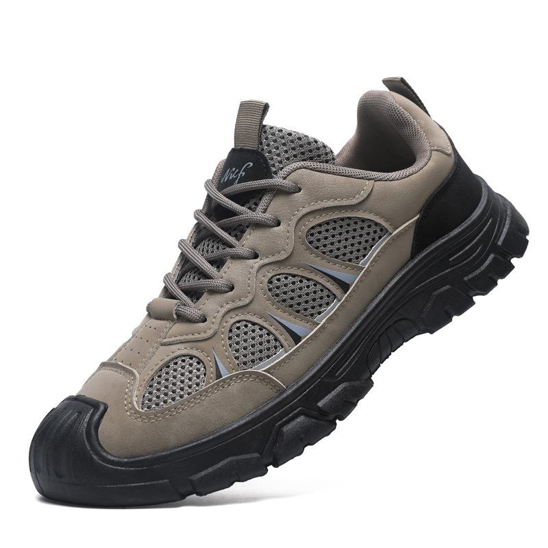 Men's Shoes Spring and Summer New Casual Sports Shoes Thick-soled Hollowed-out Breathable Outdoor Tooling Shoes Men's Hiking Hiking Shoes Men's