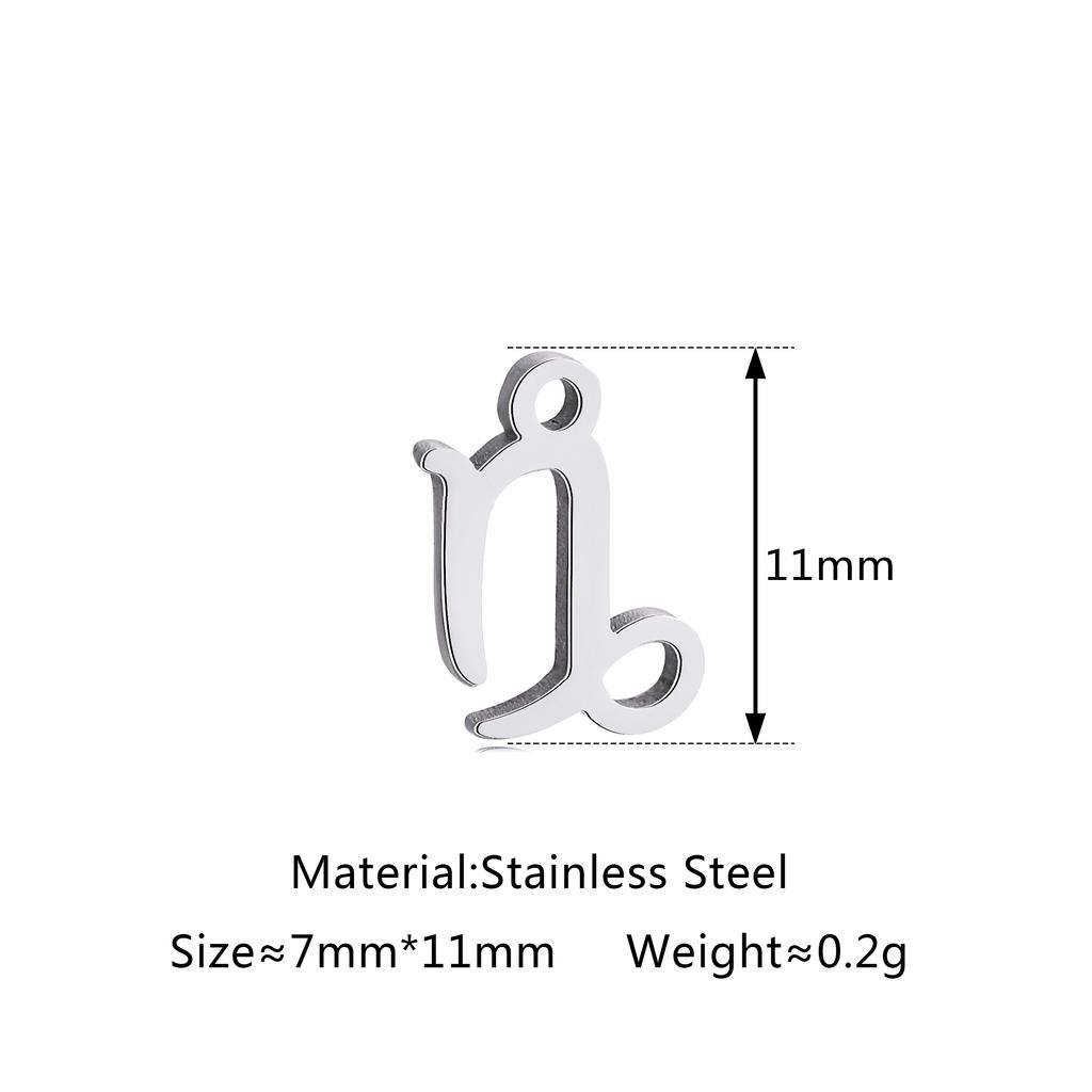 5Pcs/Lot Stainless Steel 12 Zodiac Sign Charms Mini Constellation Pendants DIY Handmade Craft Necklace Bracelet Jewelry Making