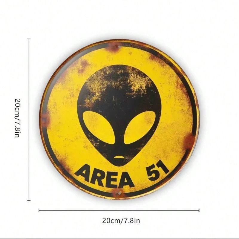 Retro Round Metal Tin Sign Wall Art Decor for Garage Kitchen
