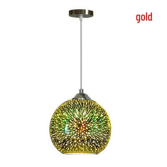 

3D Светодиодный Цветной Стеклянный Подвесной Светильник - Скандинавский Минималистичный Дизайн для Обеденной Зоны, Магазина, Ресторана или Спальни 20 cm золотой